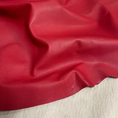 Goatskin Nappa Soft Leather Goat Hide Cherry Red 2-3 oz Thickness Avetco Inc. - Image 1 of 4