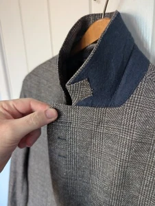 HACKETT London Blazer Jacket Mens 40R Jersey Tweed Check Wool Silk Cotton - Imagen 1 de 10
