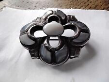  antique silver brooch with agate inset stones