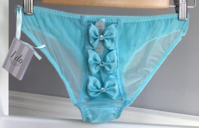 Victoria’s Secret Sexy Little Things Wedding  "I Do" Cheekini Panties~Blue~M~NWT - Image 1 of 4