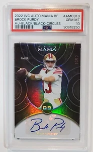2022 Wild Card Auto Mania BROCK PURDY /10 PSA 10 Gem Mint BLACK Circles Rookie - Picture 1 of 3