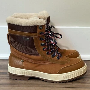 Pajar Women's 8-8.5 Korey Brown Leather Waterproof Winter Boots Shoes Insulated - Picture 1 of 8