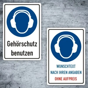 Schild Gebots Gehörschutz benutzen Wunsch-Text ASR A1.3 DIN EN ISO 7010 M003 - Bild 1 von 3