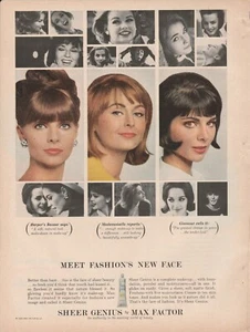 1964 Sheer Genius by Max Factor Vintage Print Ad 1960s Meet Fashion's New Face - Picture 1 of 1