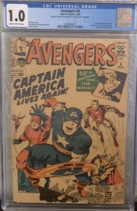 CAPTAIN AMERICA #4 CGC 1.0 FR 1964 1ST SILVER AGE CAPTAIN AMERICA MARVEL COMICS - Picture 1 of 2