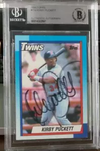 1990 TOPPS #700 VINTAGE SIGNED CARD KIRBY PUCKETT TWINS DEC HOF BAS - Picture 1 of 1