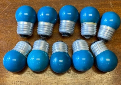 10 WORKING VTG Sylvania Teal  7.5 Watt  Light Bulb 115-125V  ROUND - Image 1 of 4