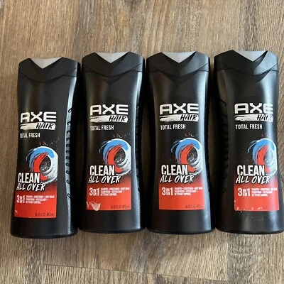 Champú/acondicionador/lavado corporal X4 Axe Hair 3 en 1 Total Fresh 16 oz EA Foto 1 de 2