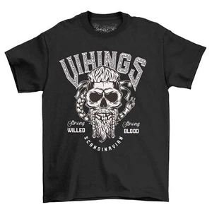 Vikings Strong Willed - Skull Beard Power! Funny T-shirt, Unisex Design, Perfect - Picture 1 of 38