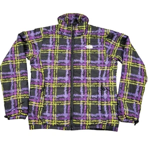 Chaqueta acolchada The North Face para mujer S púrpura amarillo a cuadros abrigo aislante con cremallera - Imagen 1 de 10