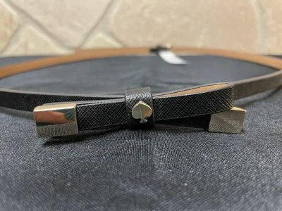 Cinto laço Kate Spade Shoestring preto feminino tamanho GG novo com etiquetas - Imagem 1 de 4