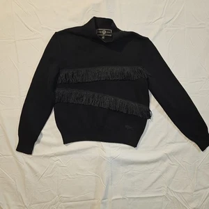 Suéter para mujer St. John Sport by Marie gris P Petite negro flecos tejido hecho en EE. UU. - Imagen 1 de 10