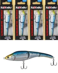 (4) Sebile Magic Swimmer 110 Floating 4 3/8 Swimbait 3/8 Oz Blue Dark Sardine - Picture 1 of 4