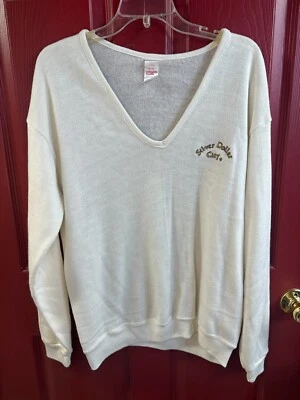 Suéter tejido suéter cuello en V vintage plateado Dollar City para mujer talla S hecho en EE. UU. Foto 1 de 3