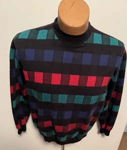 Vintage 90s BonWorth Color Block Men’s Lightweight Sweater/ Sweatshirt- Medium - Picture 1 of 6