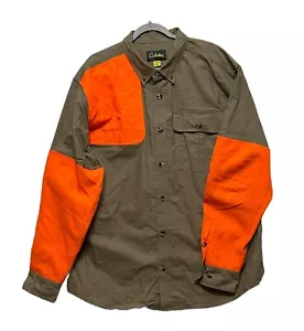 Cabelas Shirt Men XL Tan Hunting Shooter High Visibility Orange Outdoors - Picture 1 of 7