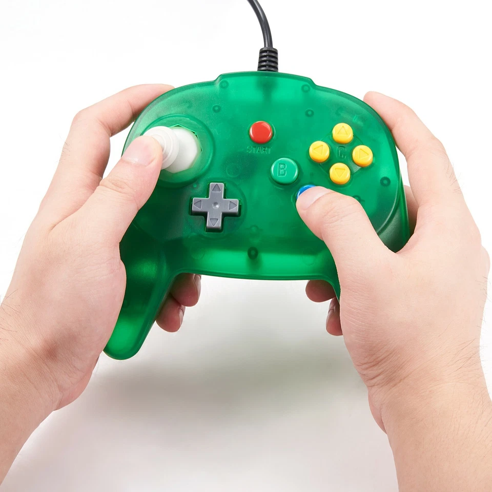 Controle N64 com fio gamepad joystick joypad para console 64 videogame + cabo de 6 pés - Imagem 1 de 4