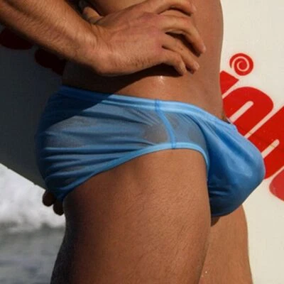 Thin Transparent Underwear Low Waist Mens Bikini Swimwear Swimsuit Swim-Pool New - Image 1 of 4