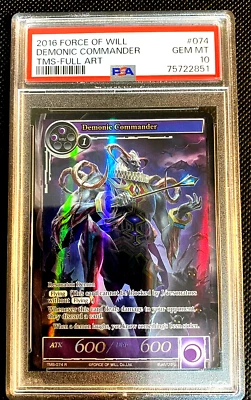 PSA 10 GEM MINT 2016 FULL ART DEMONIC COMMANDER FORCE OF WILL TMS G5143 - Image 1 of 2