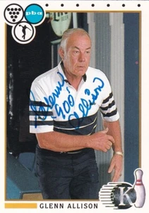 Bowling Glenn Allison Salón de la Fama 1991 Kingpins Tarjeta Firmada Autografiada Bowler - Imagen 1 de 1