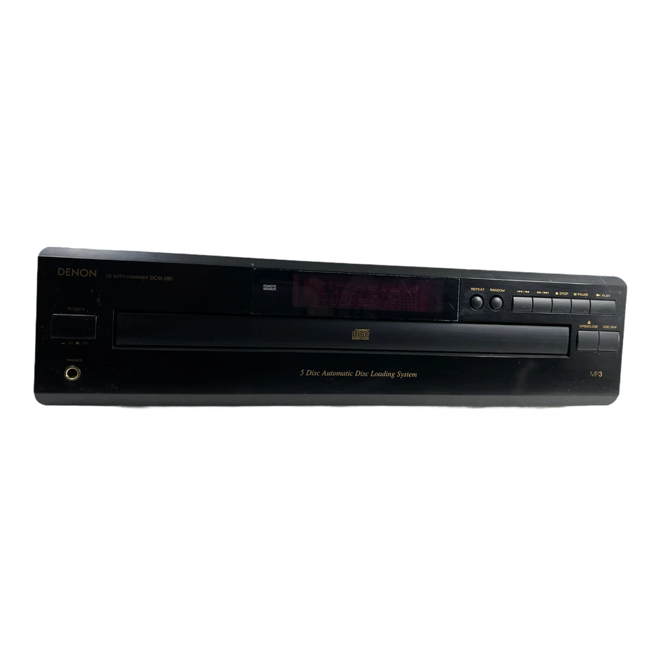 Cambiador reproductor de CD/MP3 de 5 discos Denon DCM-280 sin control remoto  Foto 1 de 4