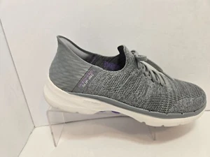 Skechers Slip Ins Hands Free Gray Sneakers Stretch Comfort Women's Size 8.5 - Picture 1 of 11