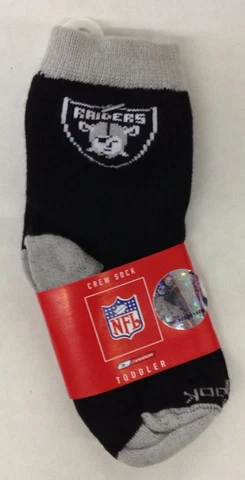 NFL Oakland Raiders Reebok Logo Toddler Crew Socks NEW! Cover