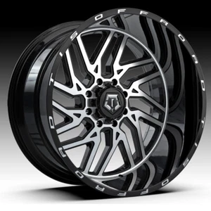 (1)22x12 TIS 544MB Black Machined Rims Wheels Fit 8 lug Ford 8x170 - Picture 1 of 2