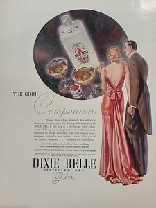 1934 Dixie Belle Distillato Dry Gin Fortune Rivista Stampa Pubblicità Colore - Foto 1 di 2