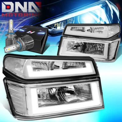 PARA 2004-2012 COLORADO CANYON LED DRL CROMO/FAROS TRANSPARENTES CON KIT LED + VENTILADOR FRÍO Foto 1 de 4