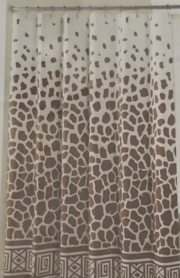 Safari Giraffe Print Bathroom Shower Curtain Brand New 54”W 72”H 11424S1D - Image 1 of 4