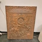 Antique 19th Century Copper Embossed Scenic Fireplace Cover/Front Cowboy Indian