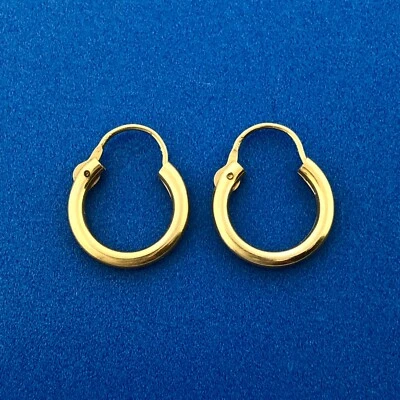 Designer 14K Yellow Gold Polished Huggie Huggy Hoop Earrings - Image 1 of 4