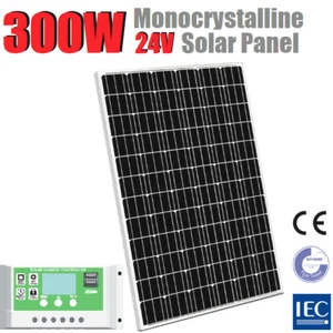24V 300W Mono Solar Panel 36V 30A Regulator Charging Lead-acid & Lithium Battery - Picture 1 of 2