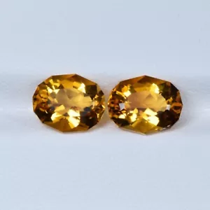 Coppia Ovale 4,60 Cts Buon Colore Arancio Naturale Citrino Fantasia Trilione 10 x 8mm..!! - Foto 1 di 2
