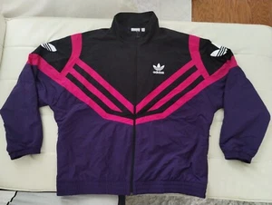 Men's LARGE Adidas Purple & Pink 1990’ Retro Track Jacket EJ0948 - Picture 1 of 14