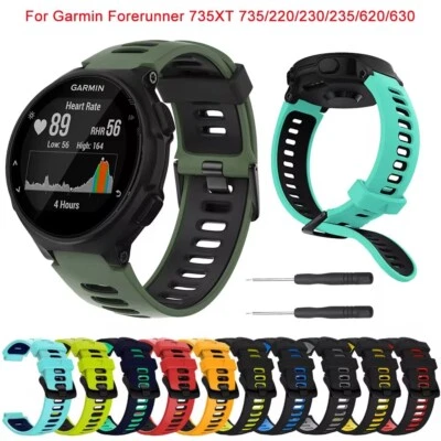 Silikon Armband für Garmin Forerunner 735XT 735 220 230 235 620 630 Sportarmband - Bild 1 von 4