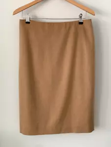 Max Mara Camel Cashmere -Calico Tan Brown - Lined &Tailored Pencil Skirt Size 12 - Picture 1 of 7