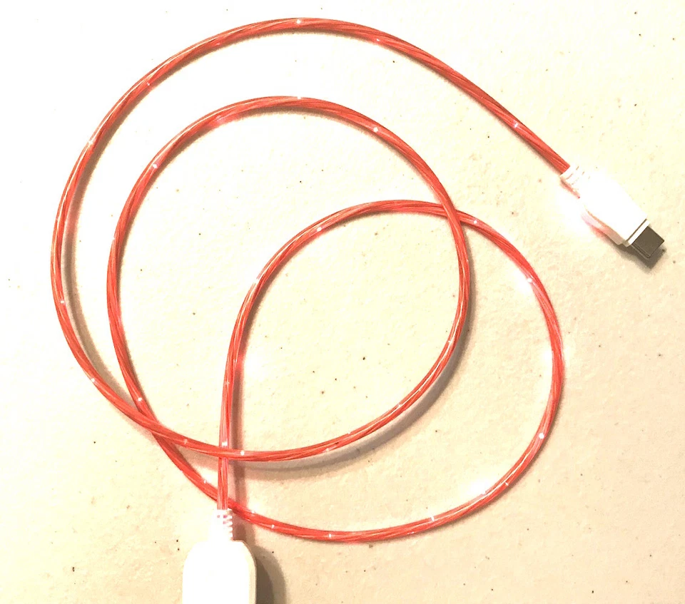 Cable Cargador USB LED 3FT MICRO TIPO C REVERSIBLE FLUIDO LUZ-UP el flujo brillo Foto 1 de 4