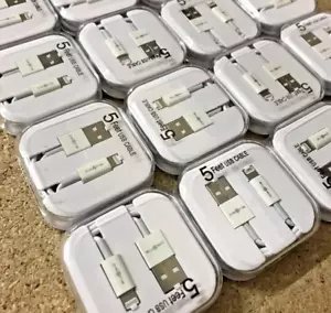 24x iPhone Charger Cable 5ft **24 PACK** Wholesale 5 6 7 8 Plus 10 Max 11 12 Pro - Zdjęcie 1 z 13