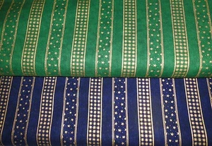 Tela de patchwork (12 €/m²) 0,3 m tela de Navidad rayas doradas borde 1,4 m de ancho - Imagen 1 de 3