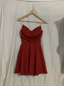 fashion nova lia crepe knit mini dress J4232 red size (PWZZ) - Picture 1 of 8