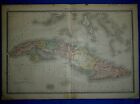 Vintage 1883 Atlas Map ~ CUBA - GREAT BAHAMA BANK ~ Old & Authentic ~ Free S&H