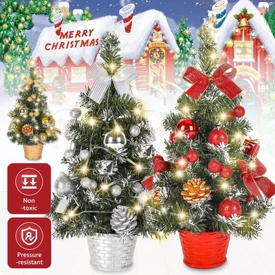 Künstlicher Mini Weihnachtsbaum Klein Tannenbaum LED Weihnachten Ornamenten 40cm - Bild 1 von 4