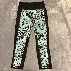 Leggings de yoga Rise by LULAROE negro blanco verde azulado talla mediana - Imagen 1 de 12