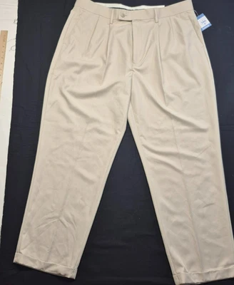 NWT Alan Flusser  men's Golf Beige Sorbtek Moisture Management pants sz. 40x30 - Image 1 of 4
