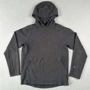Lululemon At Ease Hoodie Men’s Small Black Gray Textured Stretch Pullover M3BF7S - Picture 1 of 19