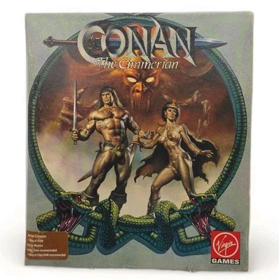 CIB! Commodore Amiga Conan The Cimmerian Rare w/Manual, Map, All Inserts! - Image 1 of 4