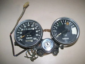 Yamaha AT1 125 Gauges Speedometer Tachometer Cluster 1969, Ignition Switch - Bild 1 von 7