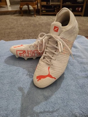 Puma Future Z 4.1 Fg/Ag 106252-03 White & Orange Rubber Cleats, Men's Size 13 - Image 1 of 4